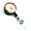 Teachers Aid Bichon Frise Candy Cane Holiday Christmas Retractable Badge Reel TE727236
